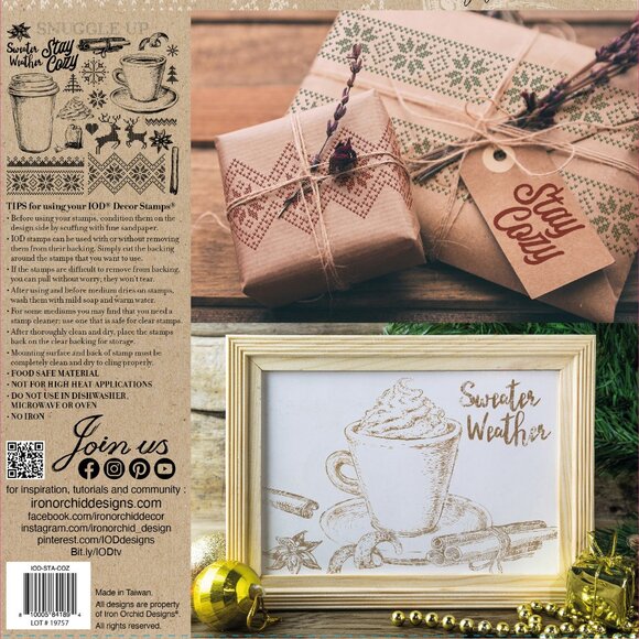 Iron Orchid Designs IOD - Cozy Decor Stamp - 12x12 -Brand New! **RETIRED** - Picture 3 of 3